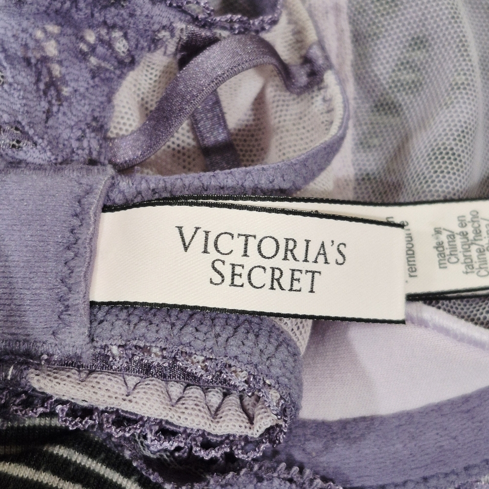 32D Victoria's Secret Dream Angels Push Up Without Padding Uw Bra Lavender - Picture 6 of 9